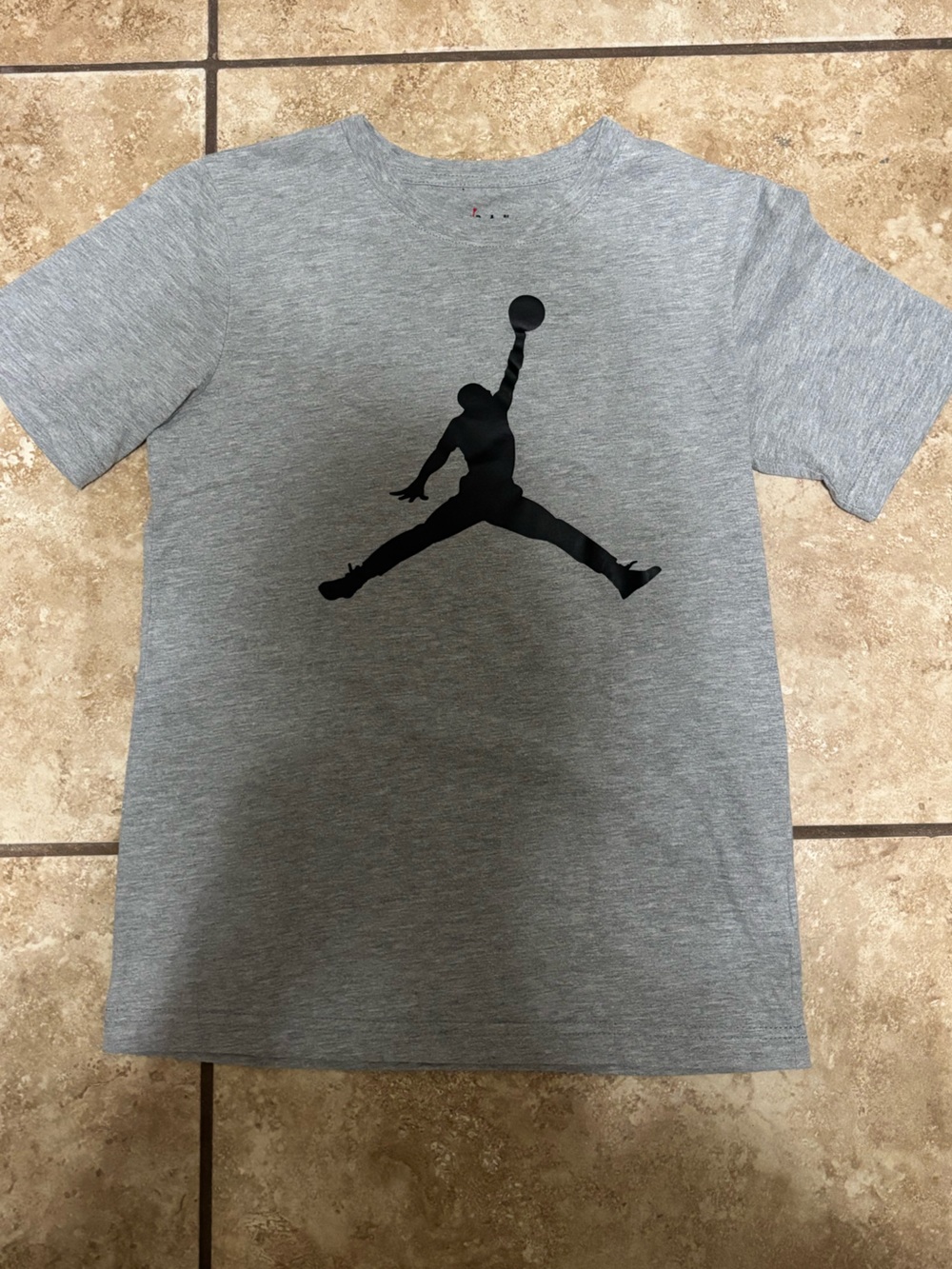 Jordan kids Grey Tee with Black and Red Logo